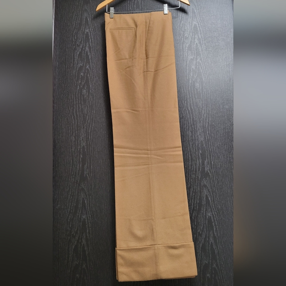 Massimo Dutti Camel Cuffed Wide Leg Trousers In Camel Sz 8